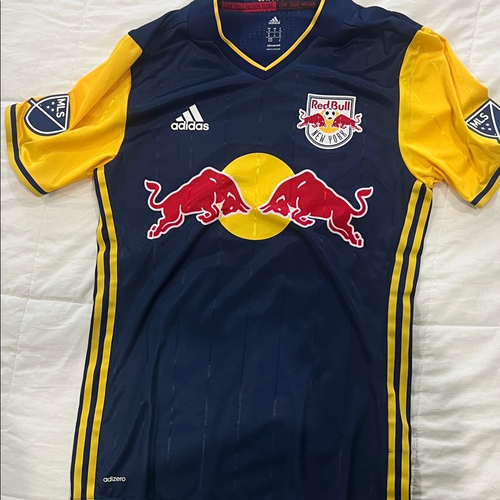 Adidas Navy and Yellow Soccer Jersey size M